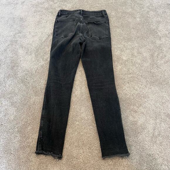 We The Free Women's Black Grey Distressed Skinny Jean Raw Hem Size 29 - Picture 8 of 11
